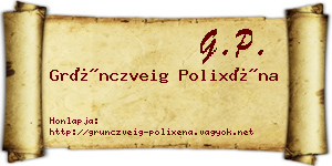 Grünczveig Polixéna névjegykártya